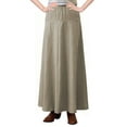thumbnail image 1 of Women's Ultra Soft Lightweight Denim Fit and Flare A-Line Maxi Skirt, 1 of 7