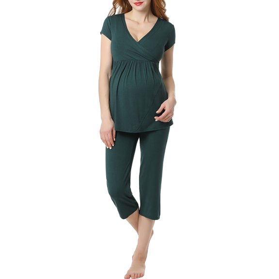 Women's Ultra Soft Maternity & Nursing Pajamas Sleepwear Set