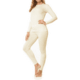 thumbnail image 1 of Women's Ultra-Soft Micro-Fleece Lined Thermal Base Layer Top & Legging Set, Off-White, 2XL, 1 of 4