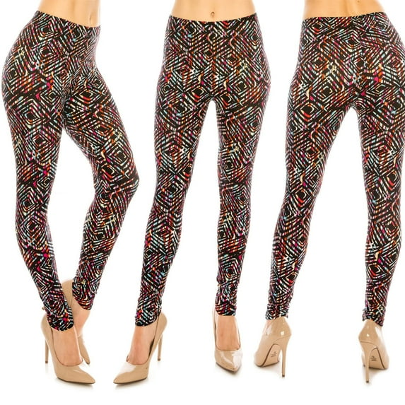 Women's Ultra Soft Patterned Leggings - One Size Aztec
