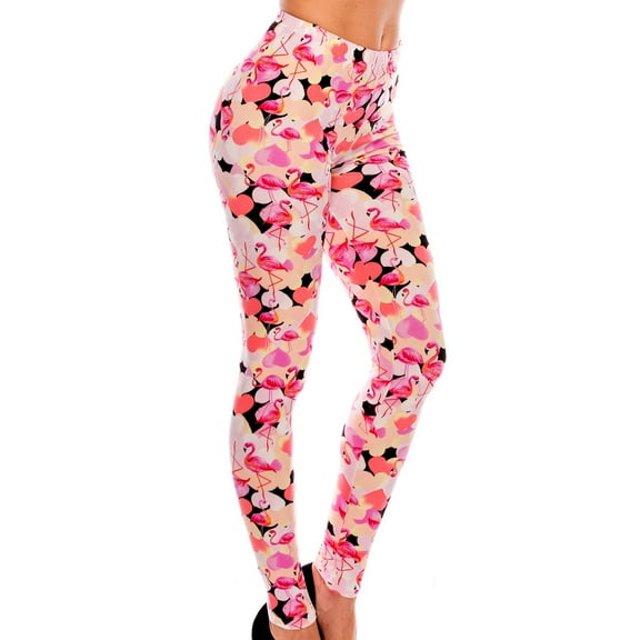 Women's Ultra Soft Patterned Leggings - One Size Heart to Heart