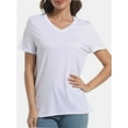 thumbnail image 1 of Women's Ultra-Soft V-Neck Short Sleeve Trendy Casual T-Shirt, 1 of 6