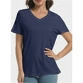 thumbnail image 1 of Women's Ultra-Soft V-Neck Short Sleeve T-Shirt - Casual Comfort Fit Tee, 1 of 6