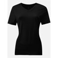 thumbnail image 1 of Women's Ultra-Soft V-Neck Short Sleeve Trendy Casual T-Shirt, 1 of 5