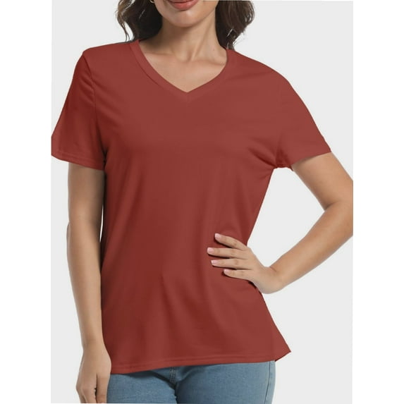 Women's Ultra-Soft V-Neck Short Sleeve T-Shirt - Casual Comfort Fit Tee
