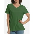 thumbnail image 1 of Women's Ultra-Soft V-Neck Short Sleeve Trendy Casual T-Shirt, 1 of 6