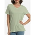 thumbnail image 1 of Women's Ultra-Soft V-Neck Short Sleeve Trendy Casual T-Shirt, 1 of 6