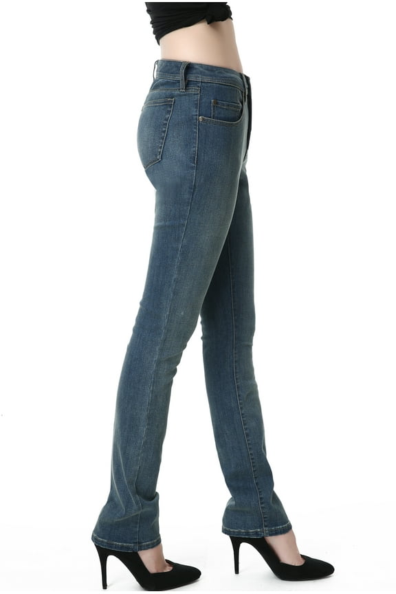 Women's Ultra Stretch Medium Indigo Straight Leg Jeans