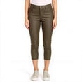 thumbnail image 1 of Couver Women's Ultra Stretch 5 Pocket Capri Jeggings Pull-On Denim Look Pants, Army Green, Small, 1 Pair, 1 of 9