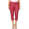 thumbnail image 1 of Couver Women's Ultra Stretch 5 Pocket Capri Jeggings Pull-On Denim Look Pants, Burgundy, 3X-Large, 1 Pair, 1 of 9
