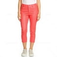 thumbnail image 1 of Couver Women's Ultra Stretch 5 Pocket Capri Jeggings Pull-On Denim Look Pants, Coral, Small, 1 Pair, 1 of 9