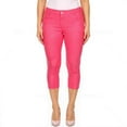 thumbnail image 1 of Couver Women's Ultra Stretch 5 Pocket Capri Jeggings Pull-On Denim Look Pants, Fuchsia, 3X-Large, 1 Pair, 1 of 9