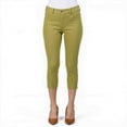 thumbnail image 1 of Couver Women's Ultra Stretch 5 Pocket Capri Jeggings Pull-On Denim Look Pants, Olive, Large, 1 Pair, 1 of 9