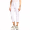 thumbnail image 1 of Couver Women's Ultra Stretch 5 Pocket Capri Jeggings Pull-On Denim Look Pants, White, Large, 1 Pair, 1 of 9