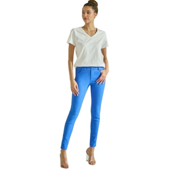 Women's Ultra Stretchy Classic 5 Pocket Jeggings, Full Length, Blue, Small, 1 Piece