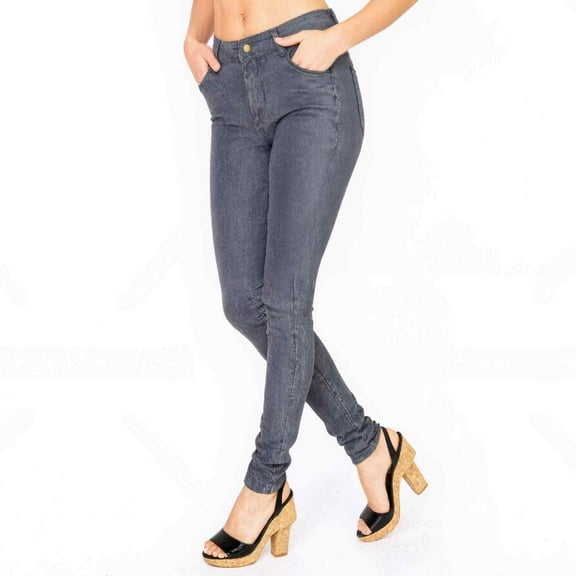 Women's Ultra Stretchy Classic 5 Pocket Jeggings, Full Length, Grey, XS