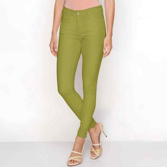 Women's Ultra Stretchy Classic 5 Pocket Jeggings, Full Length, Olive, S