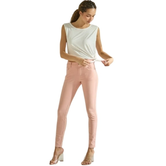 Women's Ultra Stretchy Classic 5 Pocket Jeggings, Full Length, Peach, XL