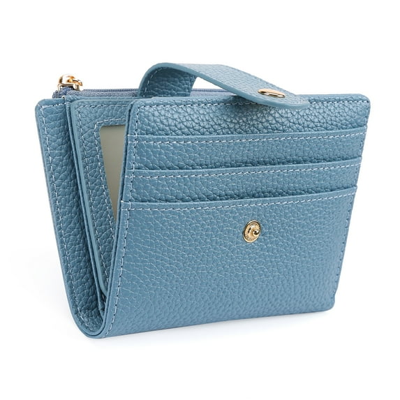 Women's Ultra-Thin Wallet Bifold Pu Leather Card Bag With Zipper Coin Purse Leather