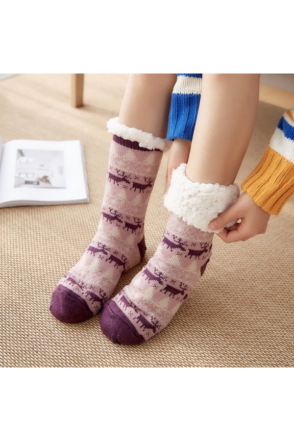Women's Ultra Warm Fuzzy Socks with Grip Bottoms, Perfect for Lounging and Relaxation US 6 to 11
