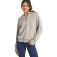 thumbnail image 1 of Women's UltraComfy Quarter-Zip Hoodie, Grey, M, 1 of 5