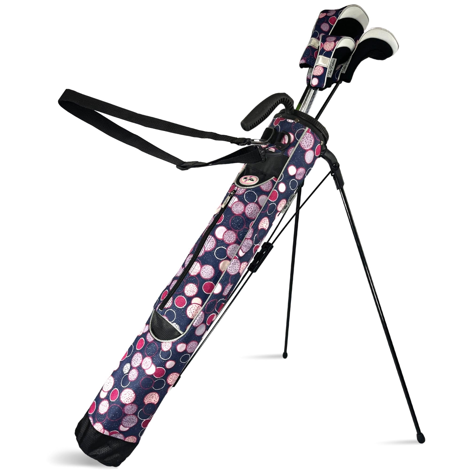 Women's Ultralight Sunday Bag | Taboo Fashions Stand Bag | Range Bag, Par 3, Executive Course | Self Flexing Stand, Adjustable Strap (Poppin' Bottles)