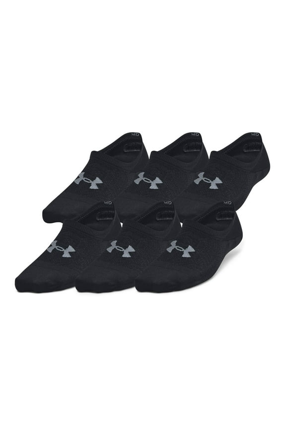 Women's Under Armour 6-Pack Breathe Lite Socks Color: Black Size: MEDIUM