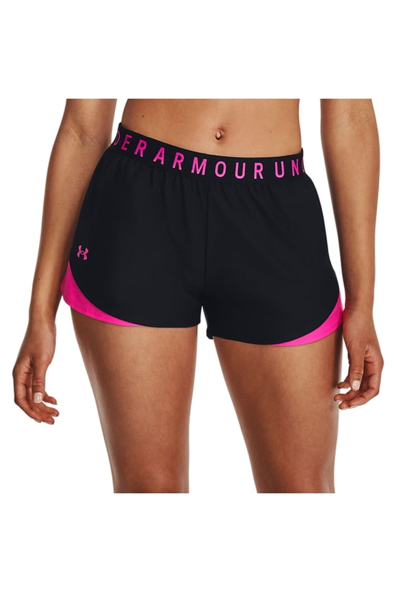 Women's Under Armour Play Up 3.0 Shorts Color: Black Rebel Pink Size: LARGE