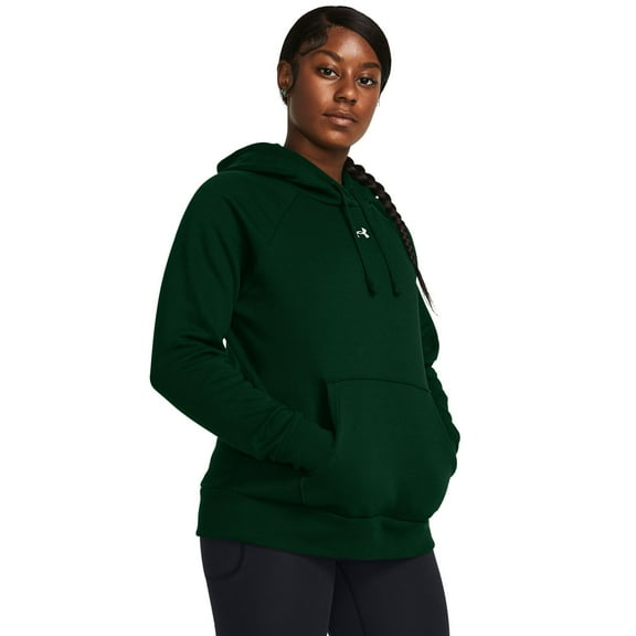 Women's Under Armour Rival Fleece Hoodie Color: Forest Green Size: X SMALL