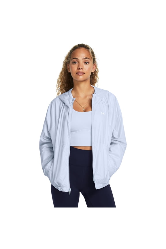 Women's Under Armour Rival Full-Zip Windbreaker Jacket Color: Nimbus Blue Size: SMALL