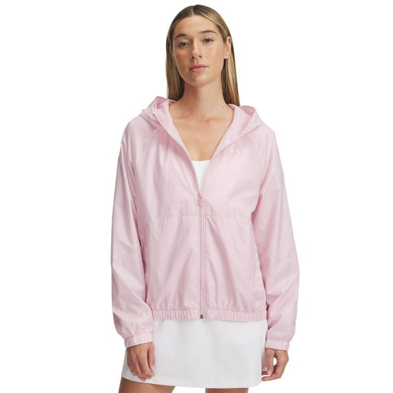 Women's Under Armour Rival Full-Zip Windbreaker Jacket Color: Prime Pink Size: X LARGE