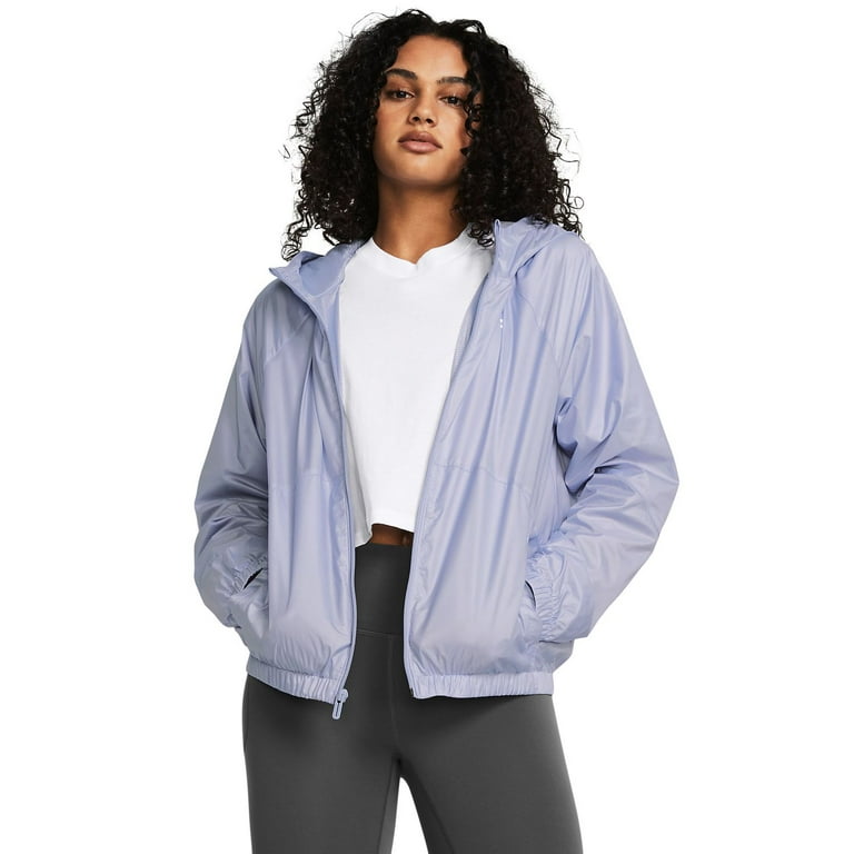 Women s Under Armour Rival Full Zip Windbreaker Jacket Color Purple Size X SMALL Walmart