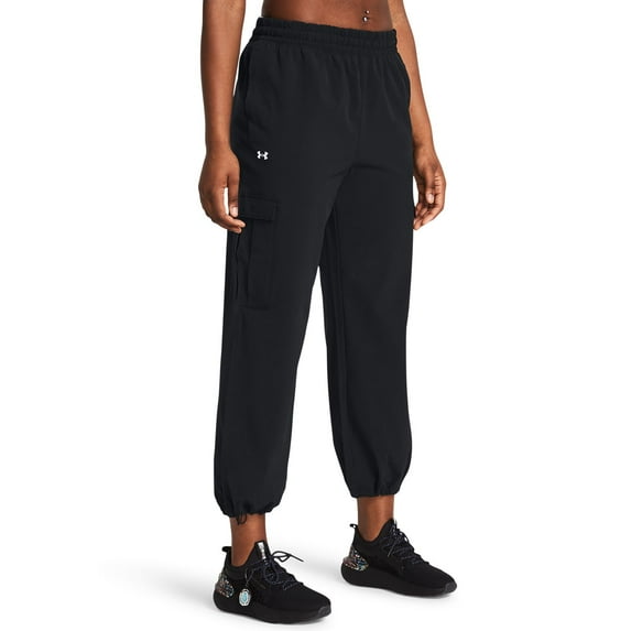 Women's Under Armour Rival Woven Cargo Pants Color: Black Size: X LARGE