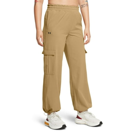 Women's Under Armour Rival Woven Cargo Pants Color: Camel Size: X LARGE