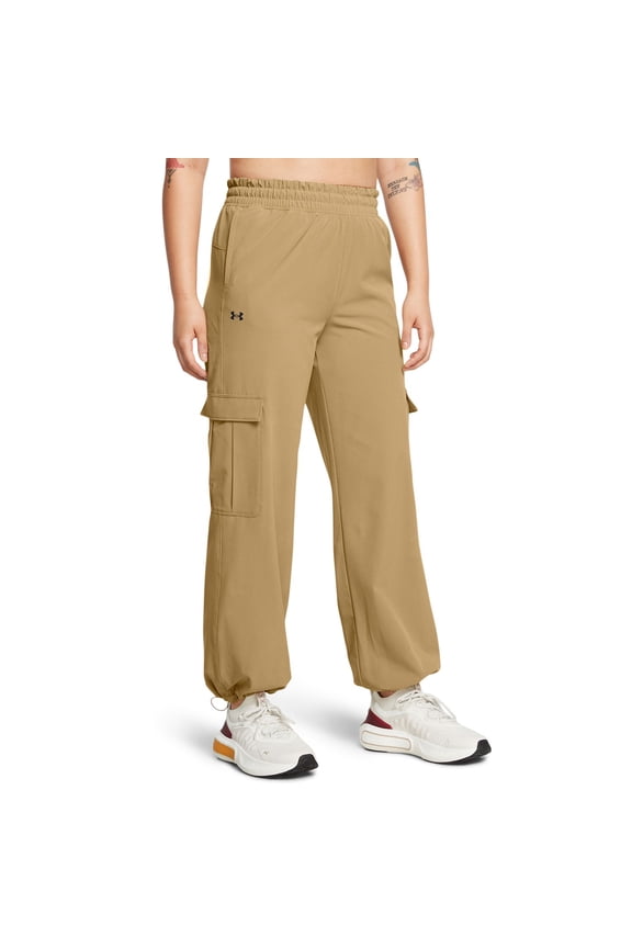 Women's Under Armour Rival Woven Cargo Pants Color: Camel Size: X SMALL