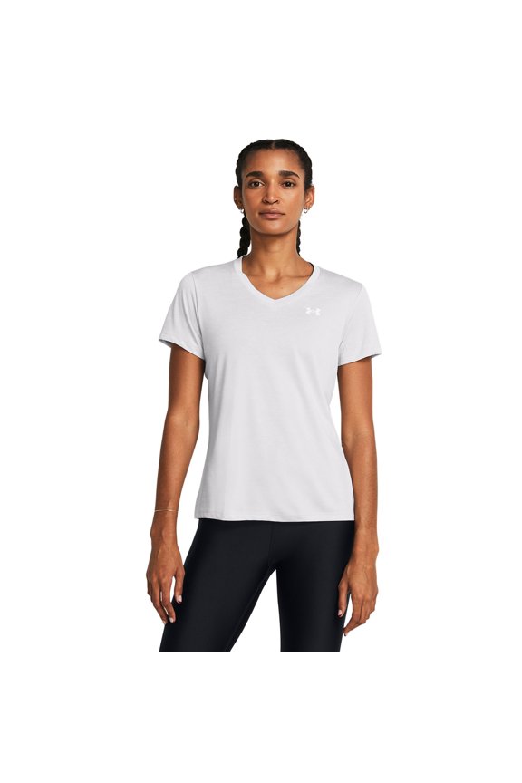 Women's Under Armour Tech™ V-Neck Short Sleeve Tee Color: Halo Gray Size: MEDIUM