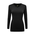 thumbnail image 1 of Women's Under Scrubs Long Sleeve T-Shirt Comfort V-Neck Medical Underscrub Tee -Super Soft and Stretchy (Black, XX-Large), 1 of 7