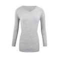 thumbnail image 1 of Women's Under Scrubs Long Sleeve T-Shirt Comfort V-Neck Medical Underscrub Tee -Super Soft and Stretchy (Heather Grey, Large), 1 of 7