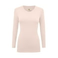 thumbnail image 1 of Women's Under Scrubs Long Sleeve T-Shirt Comfort V-Neck Medical Underscrub Tee -Super Soft and Stretchy (Nude, X-Large), 1 of 7