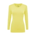 thumbnail image 1 of Women's Under Scrubs Long Sleeve T-Shirt Comfort V-Neck Medical Underscrub Tee -Super Soft and Stretchy (Yellow, XX-Small), 1 of 7