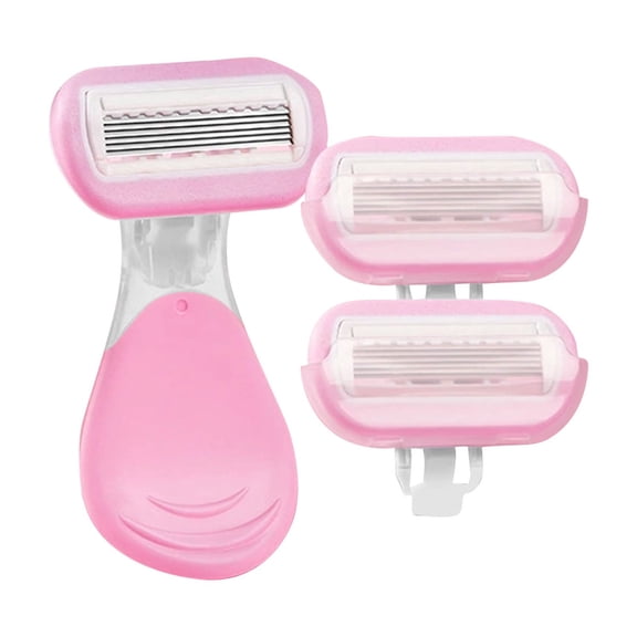 Women's Underarm Razor Kit – Compact Shell Case with 2 Replacement Blades, Ergonomic Handle for Sensitive Skin, Precise Shaving