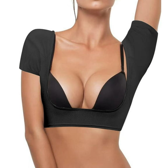 Women's Underarm Sweat Pad Mesh Vest - Quick-Dry Breathable Short Sleeve Absorbent Top, S-XL