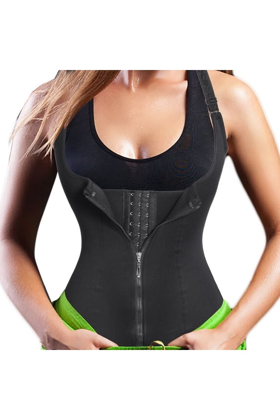Women's Underbust Corset Waist Trainer Cincher Steel Boned Body Shaper Vest with Adjustable Straps