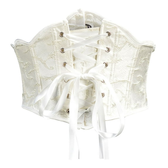 Women's Underbust Satin Waist Cincher Corset Shaper Bustier Top Underbust Lace Up Steel Boned Waist Trainer Ladies Costume Tummy Control Corset