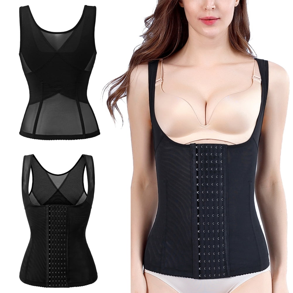 Women's Underbust Waist Training Steel Boned Shapewear Corset, Waist Cincher Tummy Control Shapewear Compression Vest Invisible Body Shaper, S-3XL