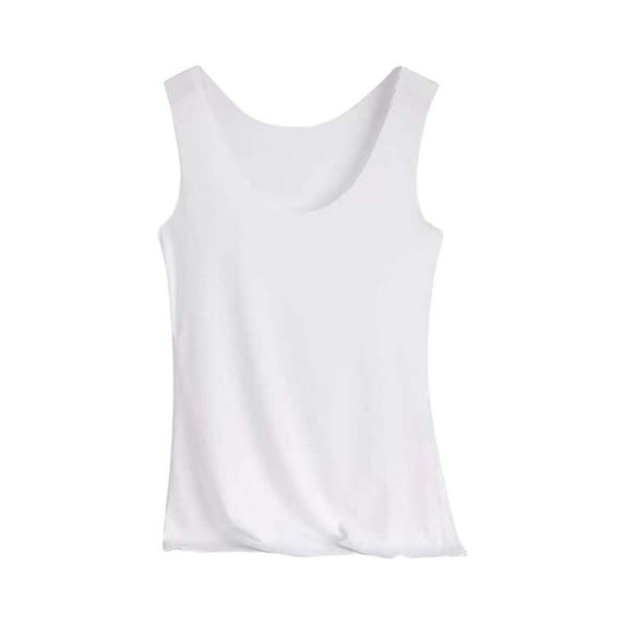 Women's Undershirts, Womens Tank Tops Sleeveless Scoop Neck Loose Fit Summer Clothes White