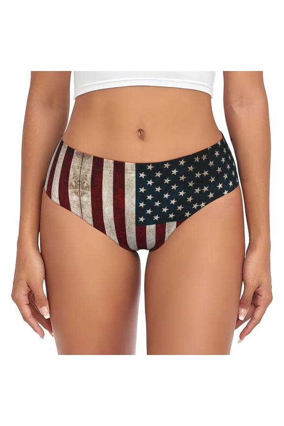 Women's Underwear America Flag Hipster Panties Low Rise Briefs Ladies Bikini Underwear Large