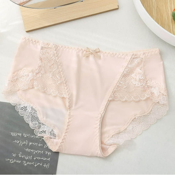 Women's Underwear Briefs High Waisted Seamless Ice Silk Comfortable Body Breathable Underwear Lace Briefs