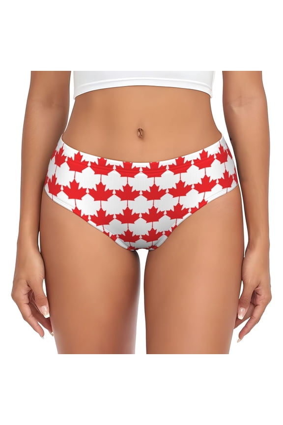 Women's Underwear Canadian Maple Leaf Flag Hipster Panties Low Rise Briefs Ladies Bikini Underwear Small