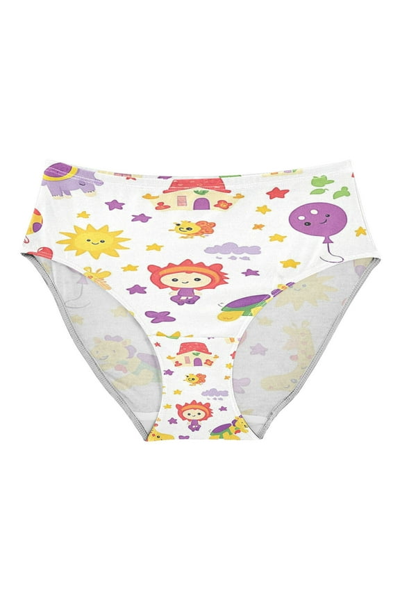 Women's Underwear Cartoon Colorful Animals Hipster Panties Underwear for women, Medium